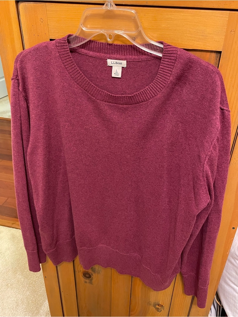 LL Bean Women's Cotton / Cashmere Sweater, Crewneck Size L
